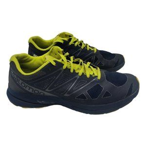 Salomon Sonic Pro 2 Men's Size 9 Running Shoes 393388 Navy Blue Yellow Vibe